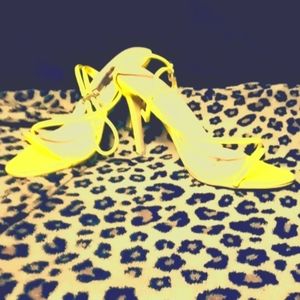 Neon strappy heels